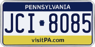 PA license plate JCI8085