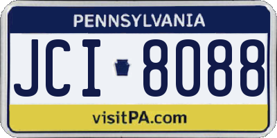 PA license plate JCI8088