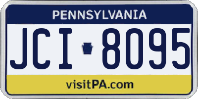 PA license plate JCI8095