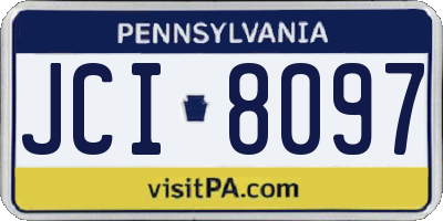 PA license plate JCI8097
