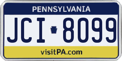 PA license plate JCI8099