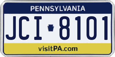 PA license plate JCI8101