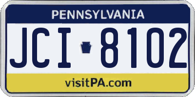 PA license plate JCI8102