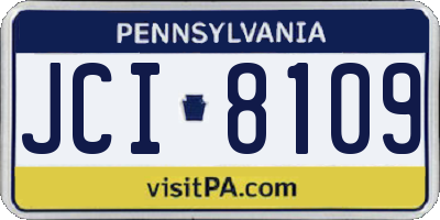 PA license plate JCI8109