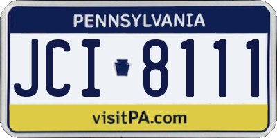 PA license plate JCI8111