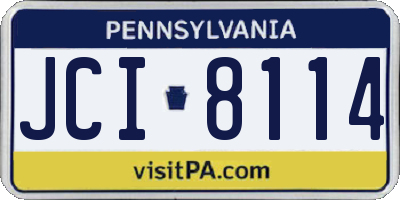 PA license plate JCI8114