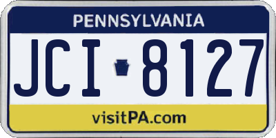 PA license plate JCI8127