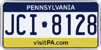 PA license plate JCI8128