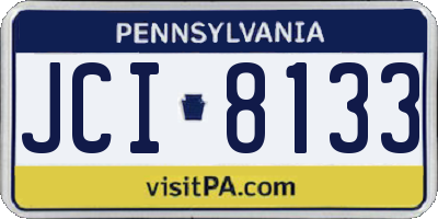 PA license plate JCI8133