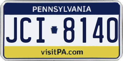 PA license plate JCI8140