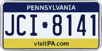 PA license plate JCI8141