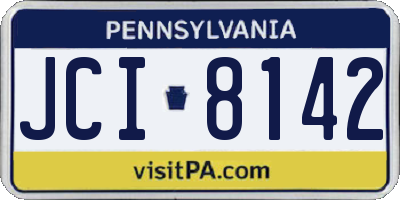 PA license plate JCI8142