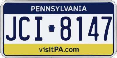PA license plate JCI8147