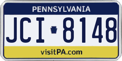 PA license plate JCI8148