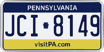 PA license plate JCI8149