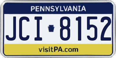 PA license plate JCI8152
