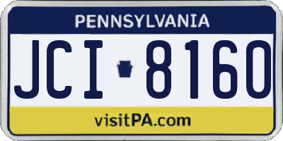 PA license plate JCI8160