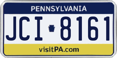 PA license plate JCI8161