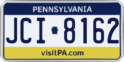 PA license plate JCI8162