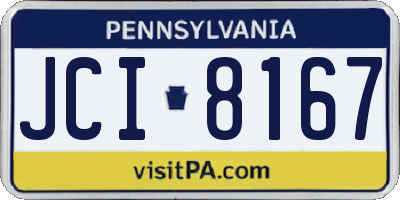 PA license plate JCI8167