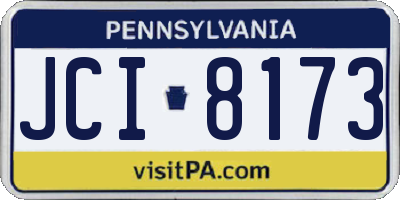 PA license plate JCI8173