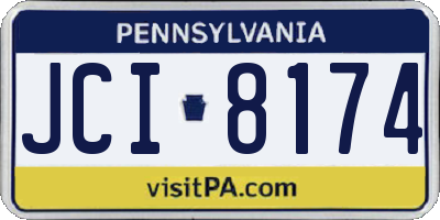 PA license plate JCI8174