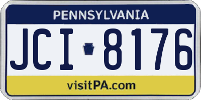 PA license plate JCI8176