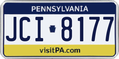 PA license plate JCI8177