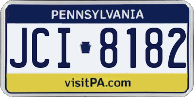 PA license plate JCI8182
