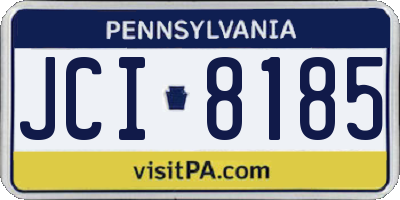 PA license plate JCI8185