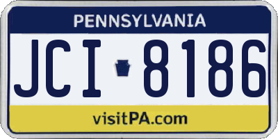 PA license plate JCI8186
