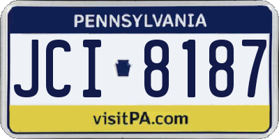 PA license plate JCI8187