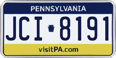 PA license plate JCI8191