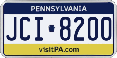 PA license plate JCI8200