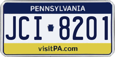 PA license plate JCI8201