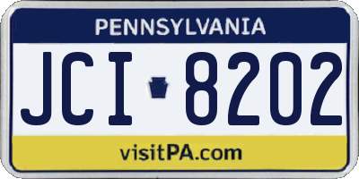PA license plate JCI8202