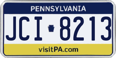 PA license plate JCI8213