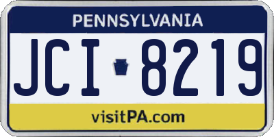 PA license plate JCI8219