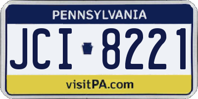 PA license plate JCI8221