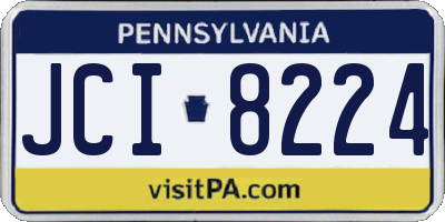 PA license plate JCI8224