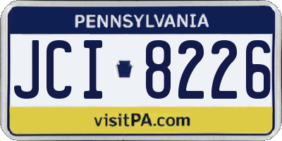 PA license plate JCI8226