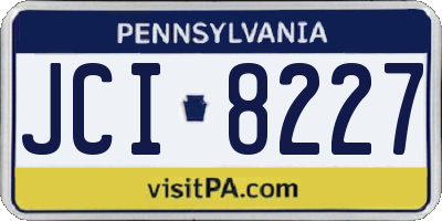 PA license plate JCI8227
