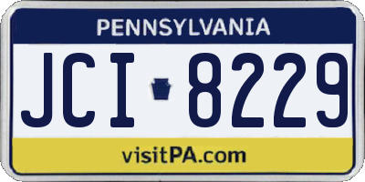 PA license plate JCI8229