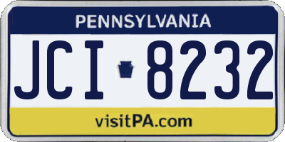 PA license plate JCI8232