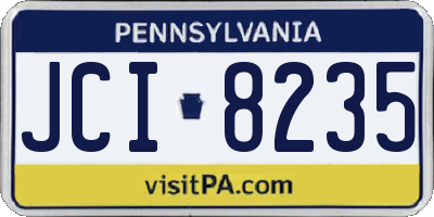 PA license plate JCI8235