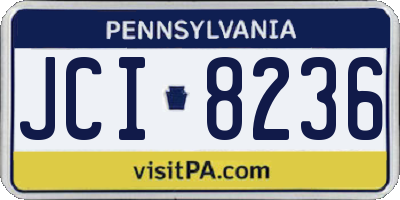 PA license plate JCI8236