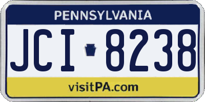 PA license plate JCI8238