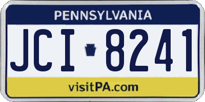 PA license plate JCI8241