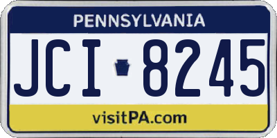 PA license plate JCI8245