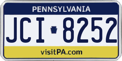 PA license plate JCI8252